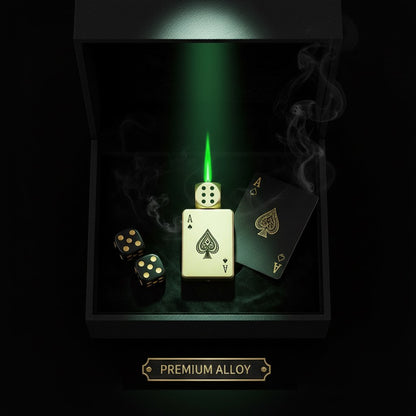 🎉Buy 1 Get 1 Free🎲Windproof Poker Dice Rotating Cigar Lighter, Butane Refill (Not Included)