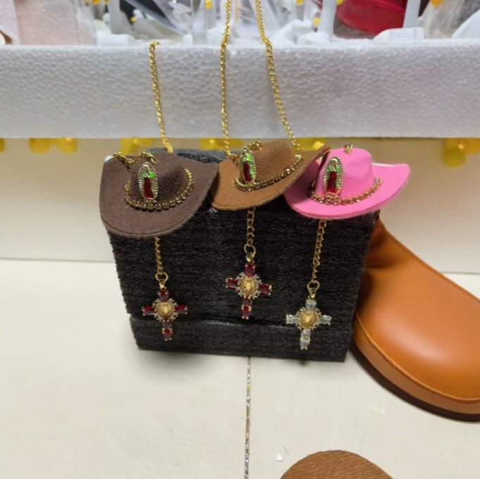 St. Jude Car Blessing Charm. Handmade Protection Gift Decoration, Black Sombrero Car Ornament Car Trinkets