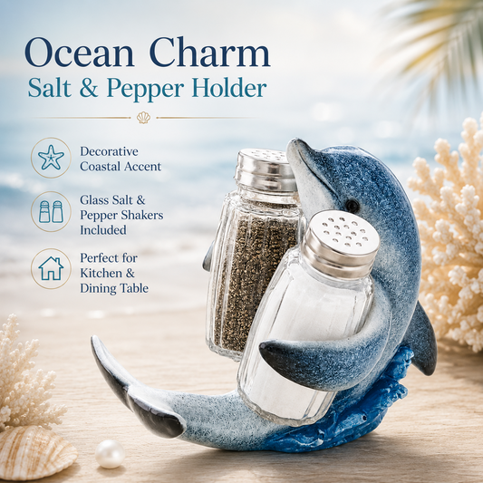 Coastal Animal Salt & Pepper Shaker Holder Set