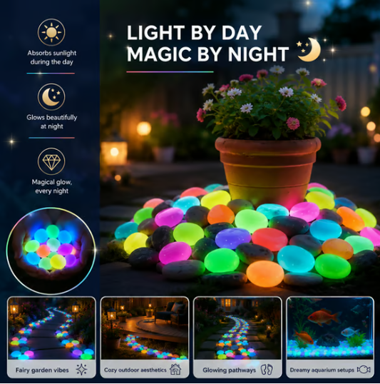 💕Bargain price✨🌙 30PCS Extra-Large Glowing Pebbles