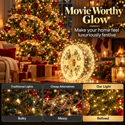 🎄 Premium Snake Bone Fairy Lights - Warm LED Christmas Tree Decor