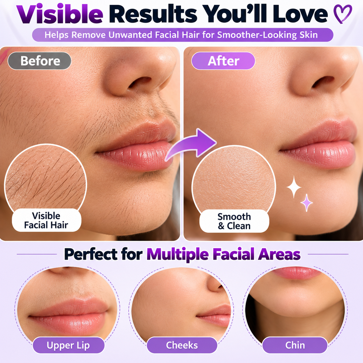 ✨ Facial Threading Hair Remover – Easy At-Home Peach Fuzz & Upper Lip Hair Removal