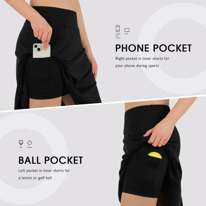 Women's 20" Knee Length Skorts Golf Tennis Skirt