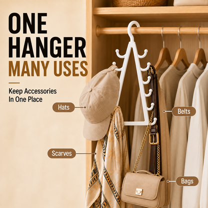 ✨ 12-Hook V-Shaped Closet Organizer – Save Space & Keep Accessories Tidy