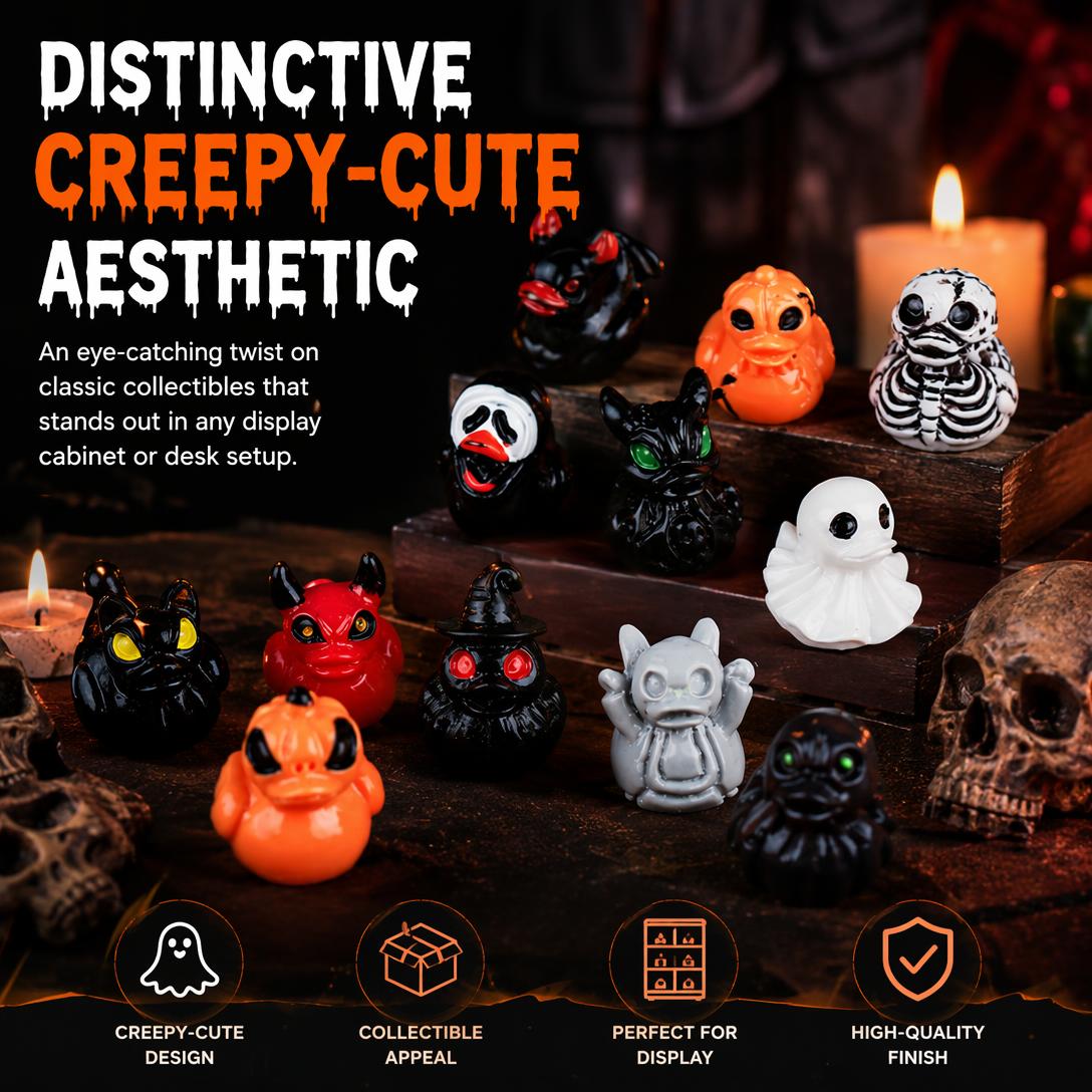 👻30 PCS Mini Demon Ghost Skull Resin Duck Desktop Decoration Item