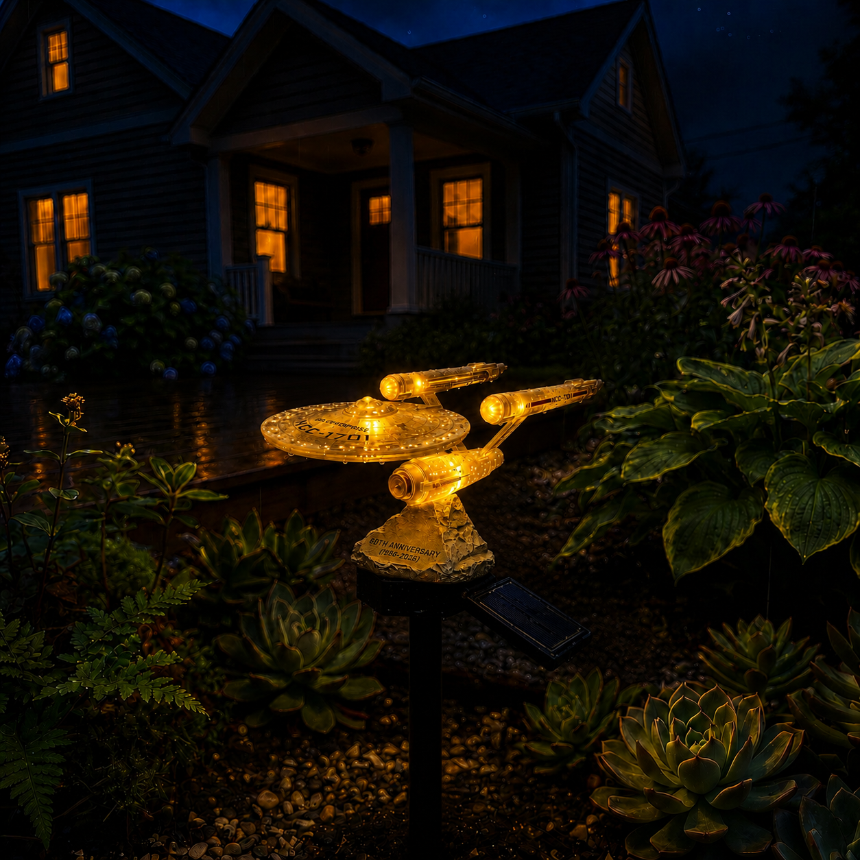 🌌 TODAY ONLY—🔥 Save 50% 🚀 Sci-Fi Starship Solar Garden Light ✨ Light Up Your Outdoor Space