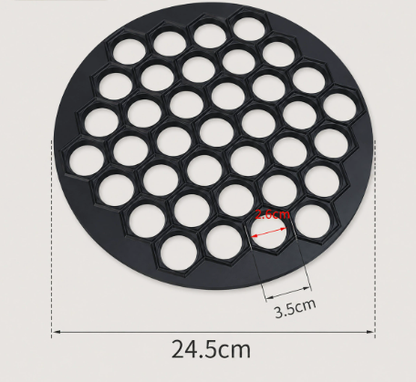 🥳2026 HOT SALE🥳💞50K+ SOLD! 🥟🛡️ Aluminum Dumpling Mold – 37 clear cavities shape perfect dumplings without hand strain. Sturdy support prevents deformation – no more broken dumplings! 🍽️✅
