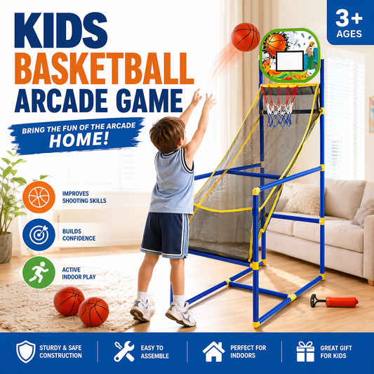 🏀Kids' Indoor Basketball Arcade Game with 2 Balls