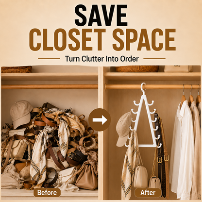 ✨ 12-Hook V-Shaped Closet Organizer – Save Space & Keep Accessories Tidy