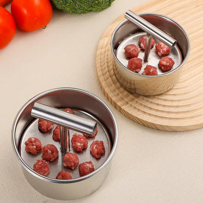 Stainless Steel Meatball Maker with 6 Holes for Quick DIY Meatballs, Fish Balls, Veggie Balls, and Ice Cream🥩