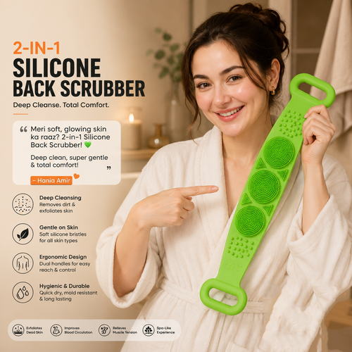 🧼2-in-1 Silicone Back Scrubber and Bath Brush
