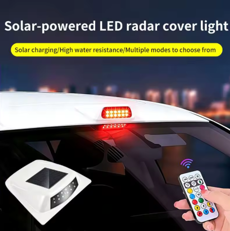 Car roof lidar decorative cover with solar light