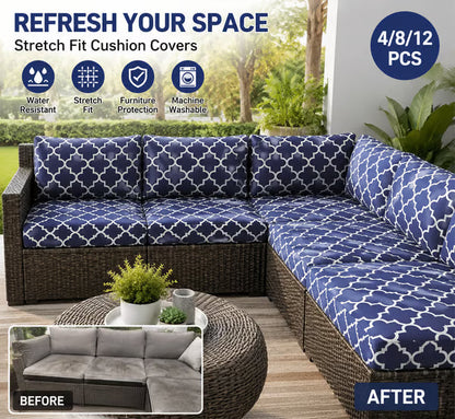 💗LAST DAY SALE 50% OFF⚡50K+ SOLD💕Patio Sofa Cushion Cover – Stretch, Water-Resistant ✨
