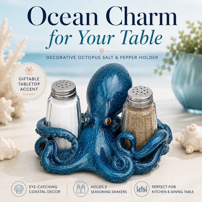 🔥Coastal Animal Salt & Pepper Shaker Holder Set