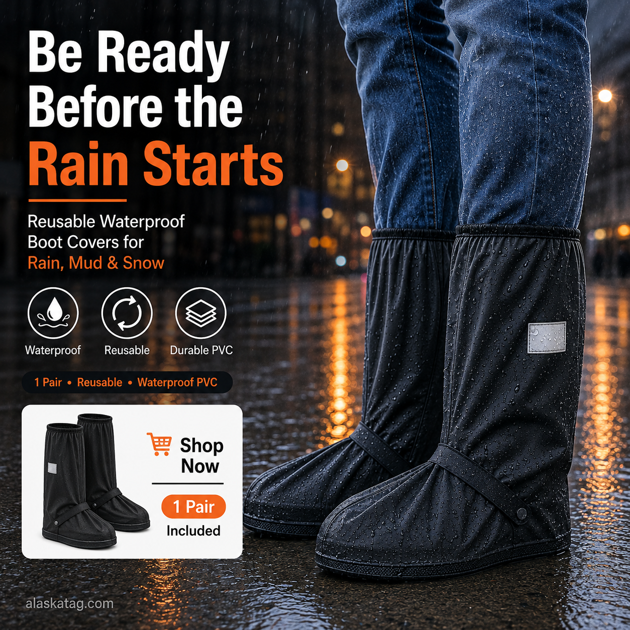 🌧️ Reusable Waterproof Boot Covers for Rain, Mud & Snow🔥