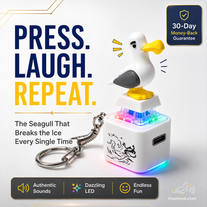 Seagull MINE! Button Keychain-Real Sound & LED Light, Funny Interactive Gift for Friends & Family summerwins