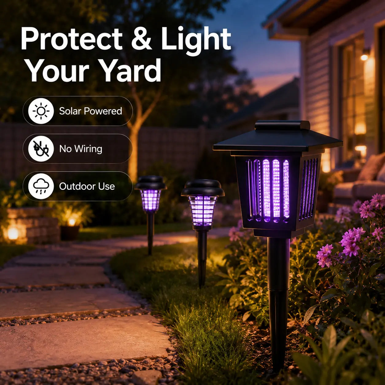🔥Limited Time 49% Off✨Solar Mosquito Zapper Light – Outdoor Garden Stake Lamp