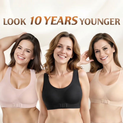 ✨50% OFF NOW! 👙 Front Closure Cross-Back Wireless Posture Bra – Ultra Push-Up, All-Day Comfort & Natural Lift for a Slimmer, Taller Silhouette 💖