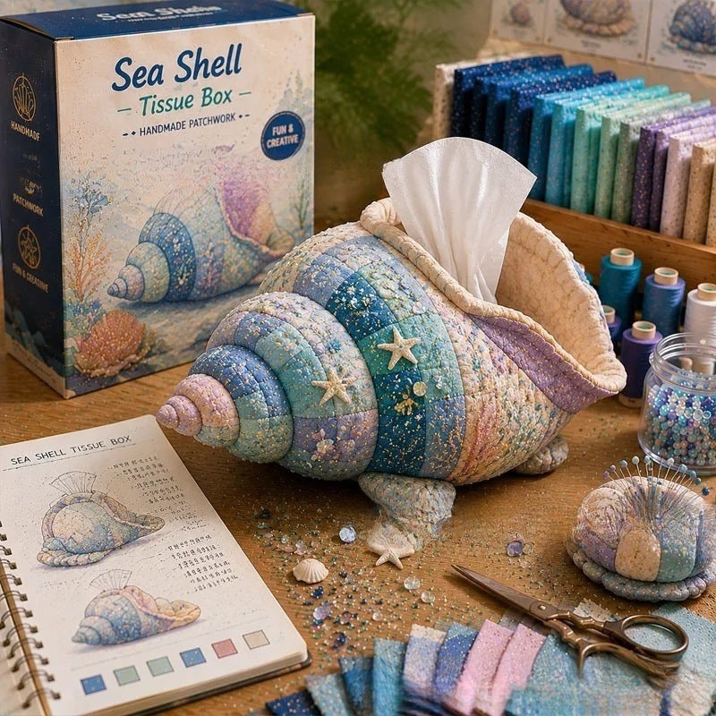 🎉🧵 "Clever Hands" Ocean Animals DIY Tissue Box Craft Kit