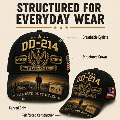🔥LAST DAY 50% OFF - 🇺🇸 DD-214 Served Earned Commemorative Cap🧢✨(Breathable & Lightweight Comfort & Unisex Fit)