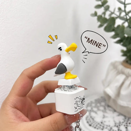 🐦 😂Seagull "MINE!" Sound Button Keychain – Real Sound & LED Light Fun Gift