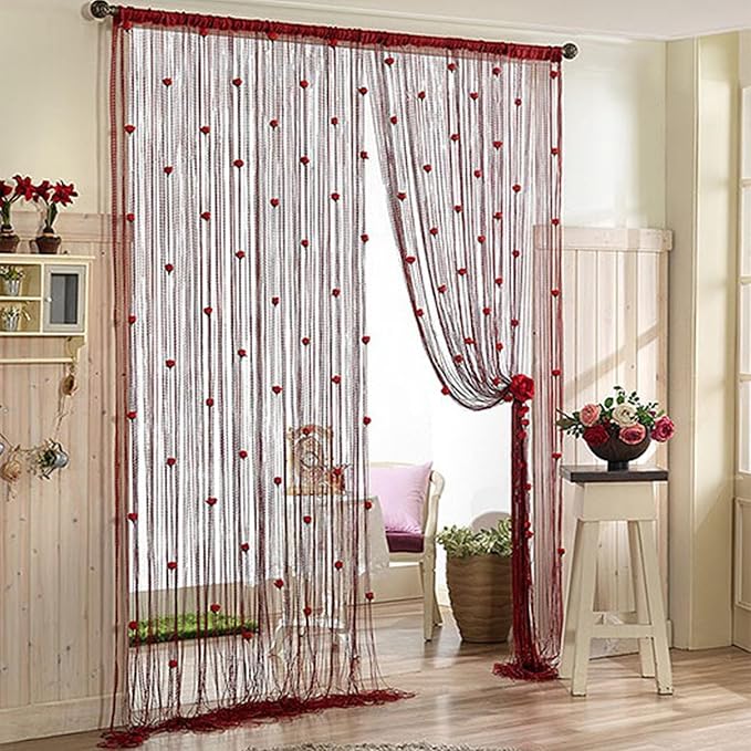 🌹🚪Sparkling Rose Flower String Curtain(2m/78.74" high x 1m/39.3" wide)