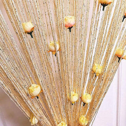🌹🚪Sparkling Rose Flower String Curtain(2m/78.74" high x 1m/39.3" wide)