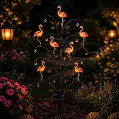 🦩Solar Bird Tree Stake Light – Flexible Colorful Glowing Outdoor Garden Landscape Light