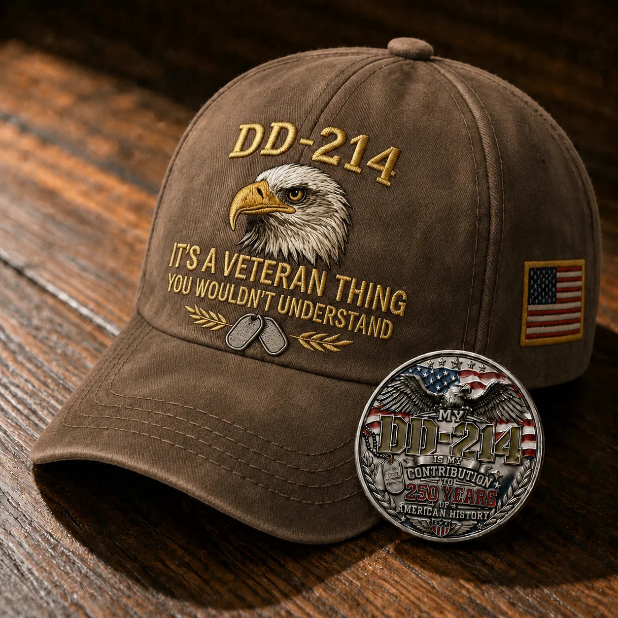 DD-214 Veteran 3D Embroidered Cap - “IT'S A VETERAN THING YOU WOULDN'T UNDERSTAND”🎁