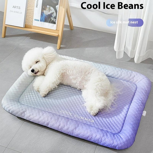Ice Silk Pet Cooling Mat – Breathable Summer Cooling Bed for Dogs & Cats