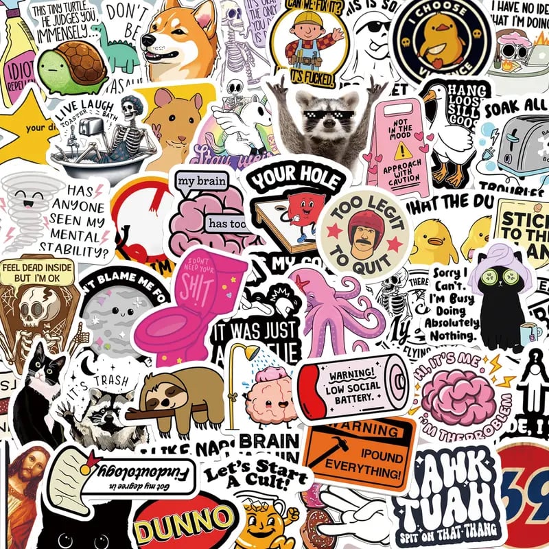 130PCS Funny Saying Sticker Pack ,Suitable for bumpers, safety helmets, water bottles, colleagues, computers