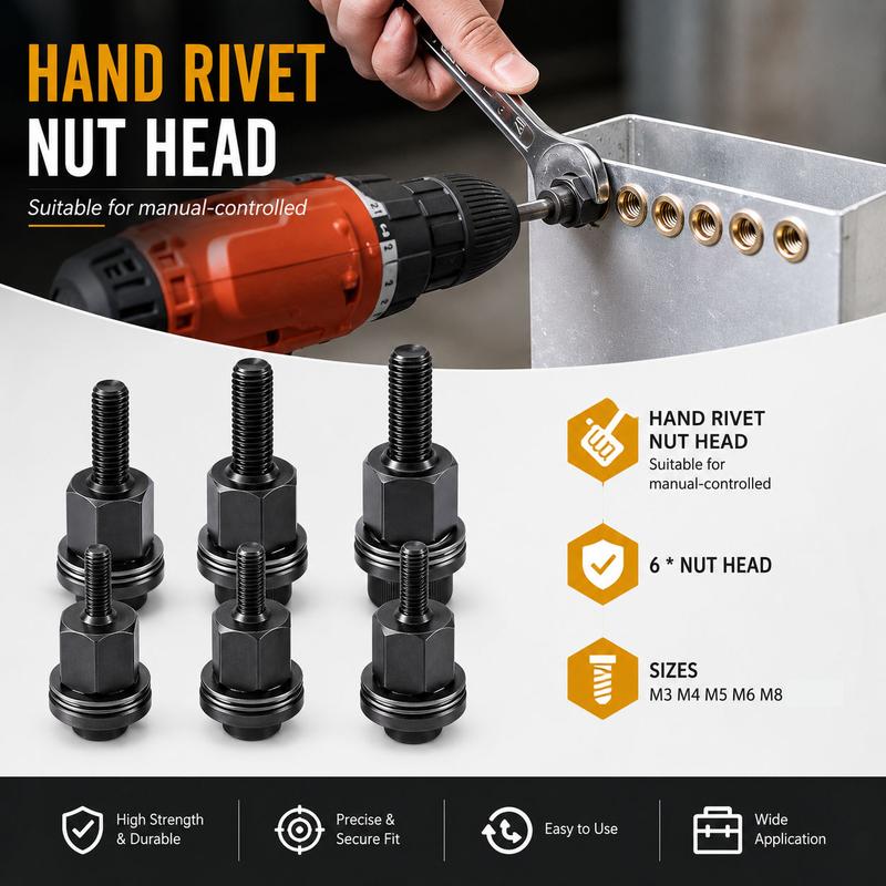 🔥Limited Time 50% Off✨Head Rivet Nut Tool, M3 M4 M5 M6 M8 M10 Rivnut Kit