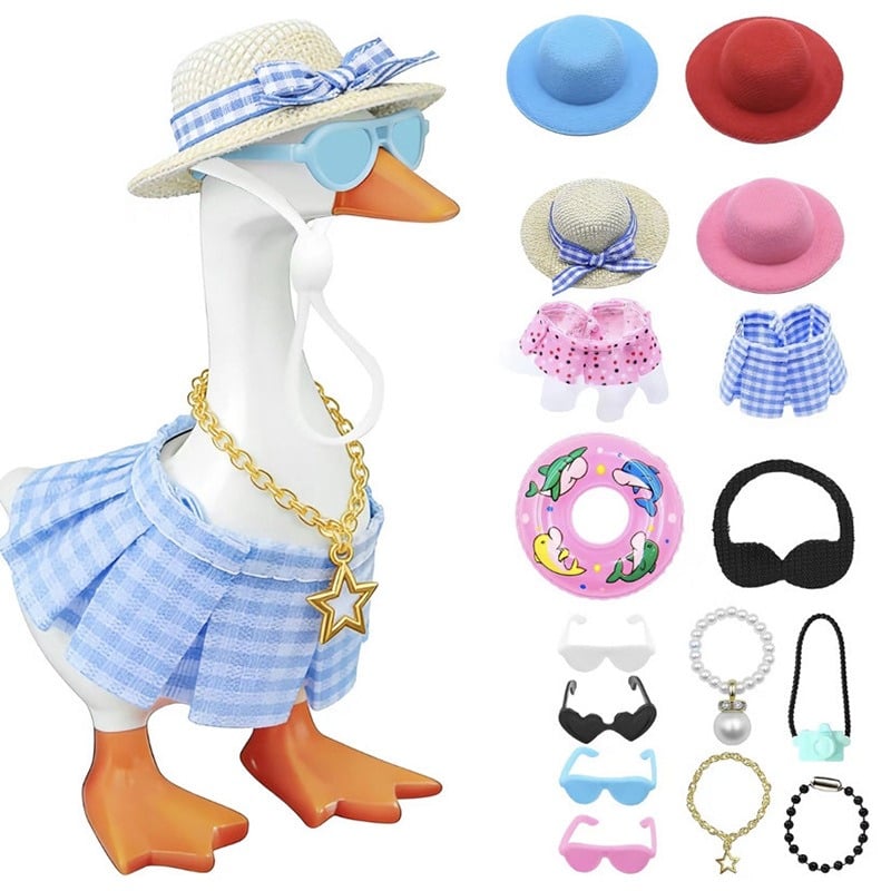 16PCS Mini Desk Goose Outfit Set