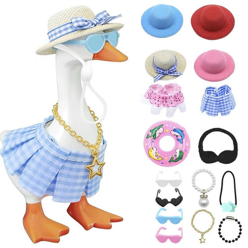 16PCS Mini Desk Goose Outfit Set