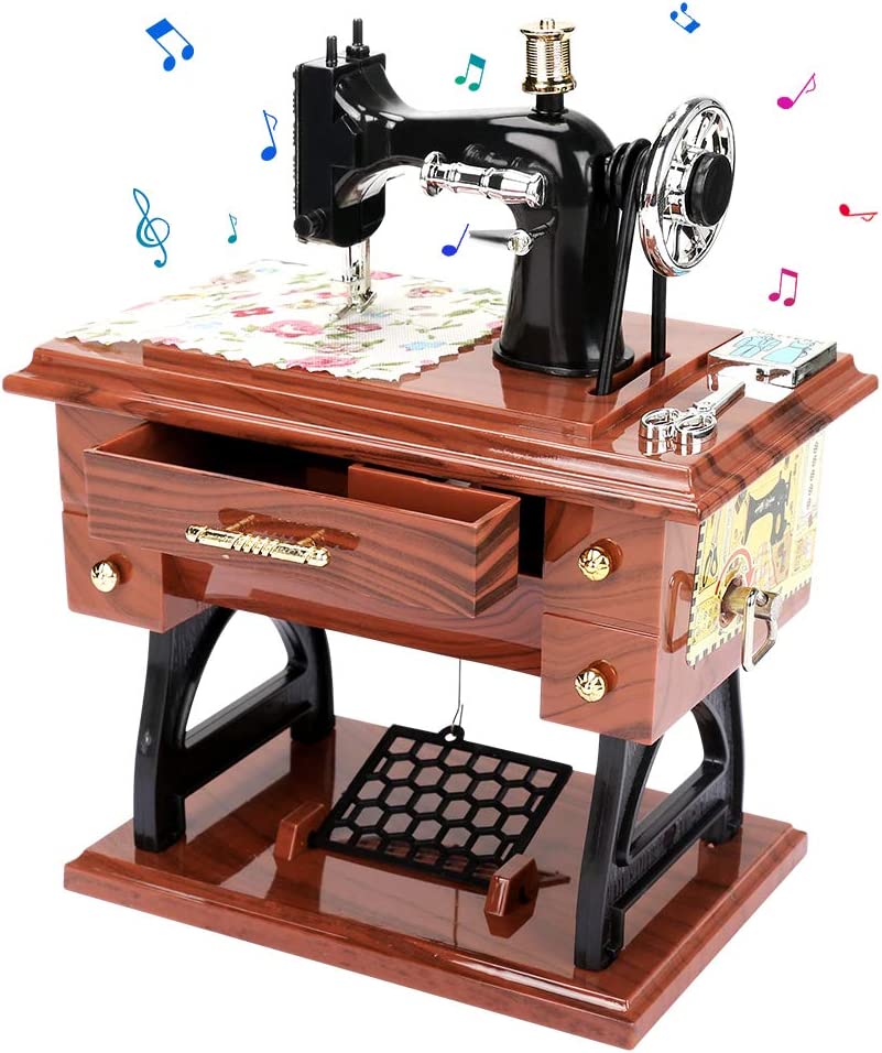💖Special Offer🦋Wood Mini Sewing Machine Music Box
