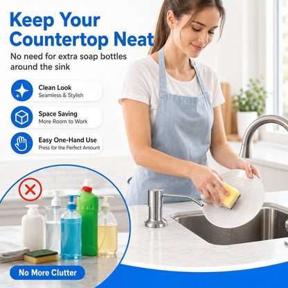 Built-In Sink Soap Dispenser with 39-Inch Extension Tube