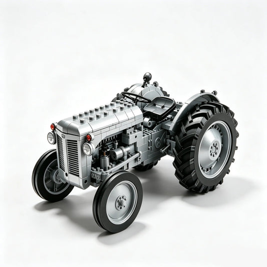 🎉Classic Farm Tractor Building Block Set – 1948 Grey Field Edition