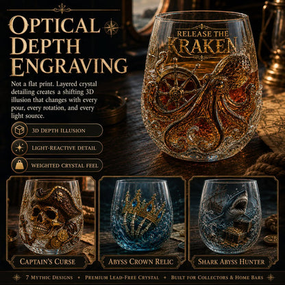 🌊 7-Piece Legendary Ocean Treasure Crystal Set for Whiskey Lovers & Home Bar Collectors ⚓✨