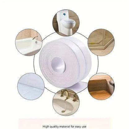 Self-Adhesive White Caulk Tape