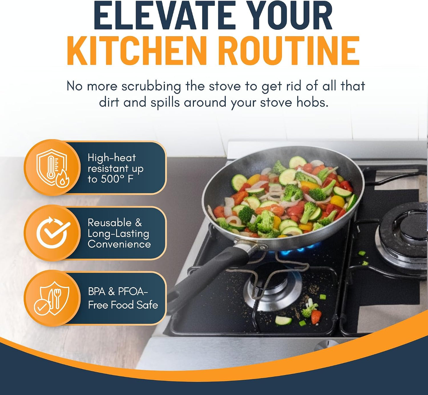 🥘 Reusable Gas Stove Burner Liners♻️ (Set of 4)