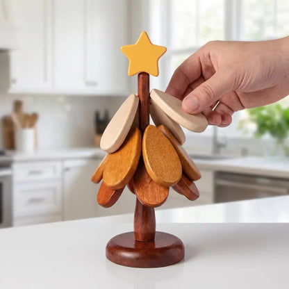 🔥Wood Christmas Tree Coaster Set