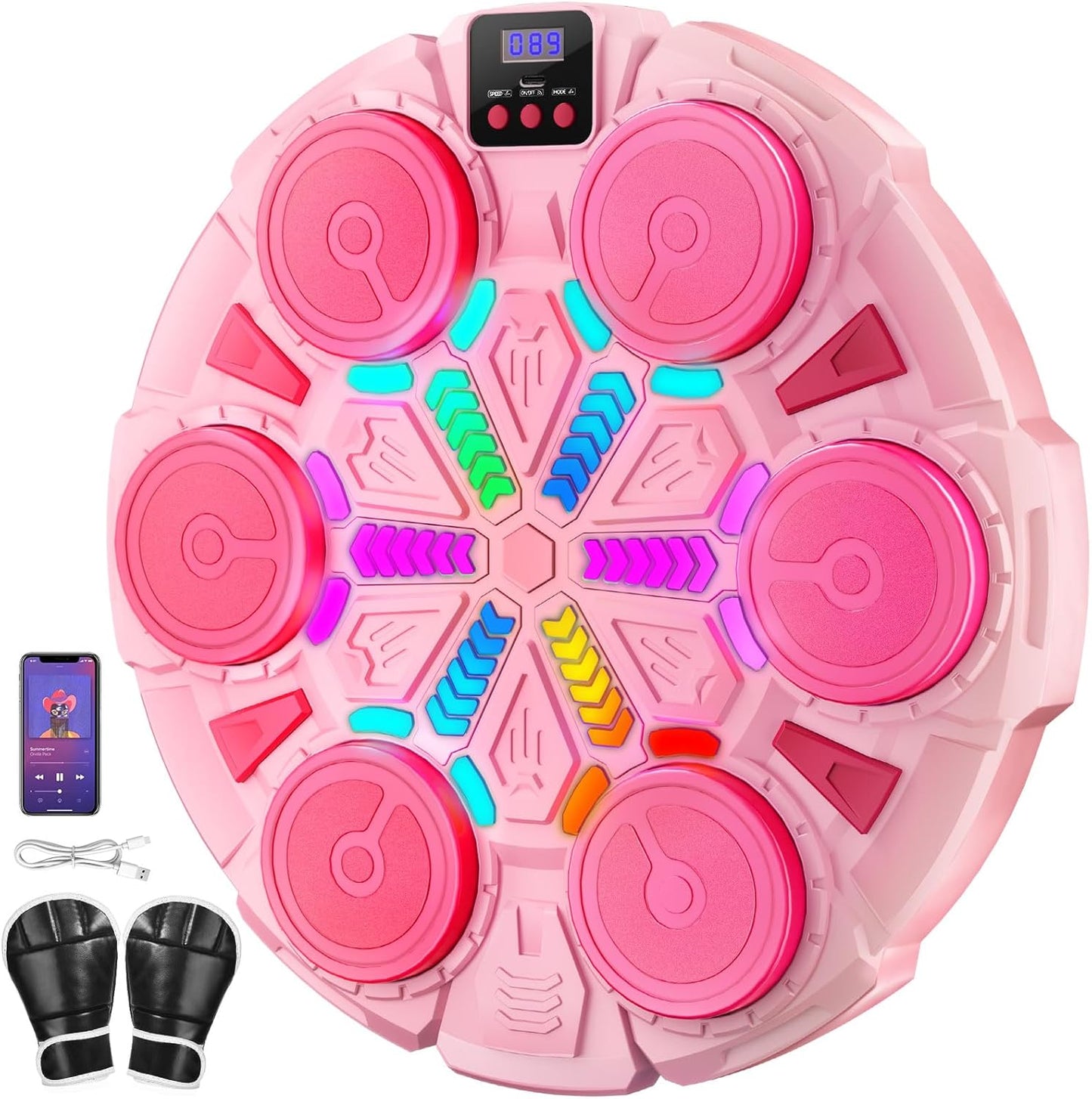 Smart Music Boxing Training Machine with Boxing Gloves, Interactive Boxing Trainer, Universal for Adults & Kids