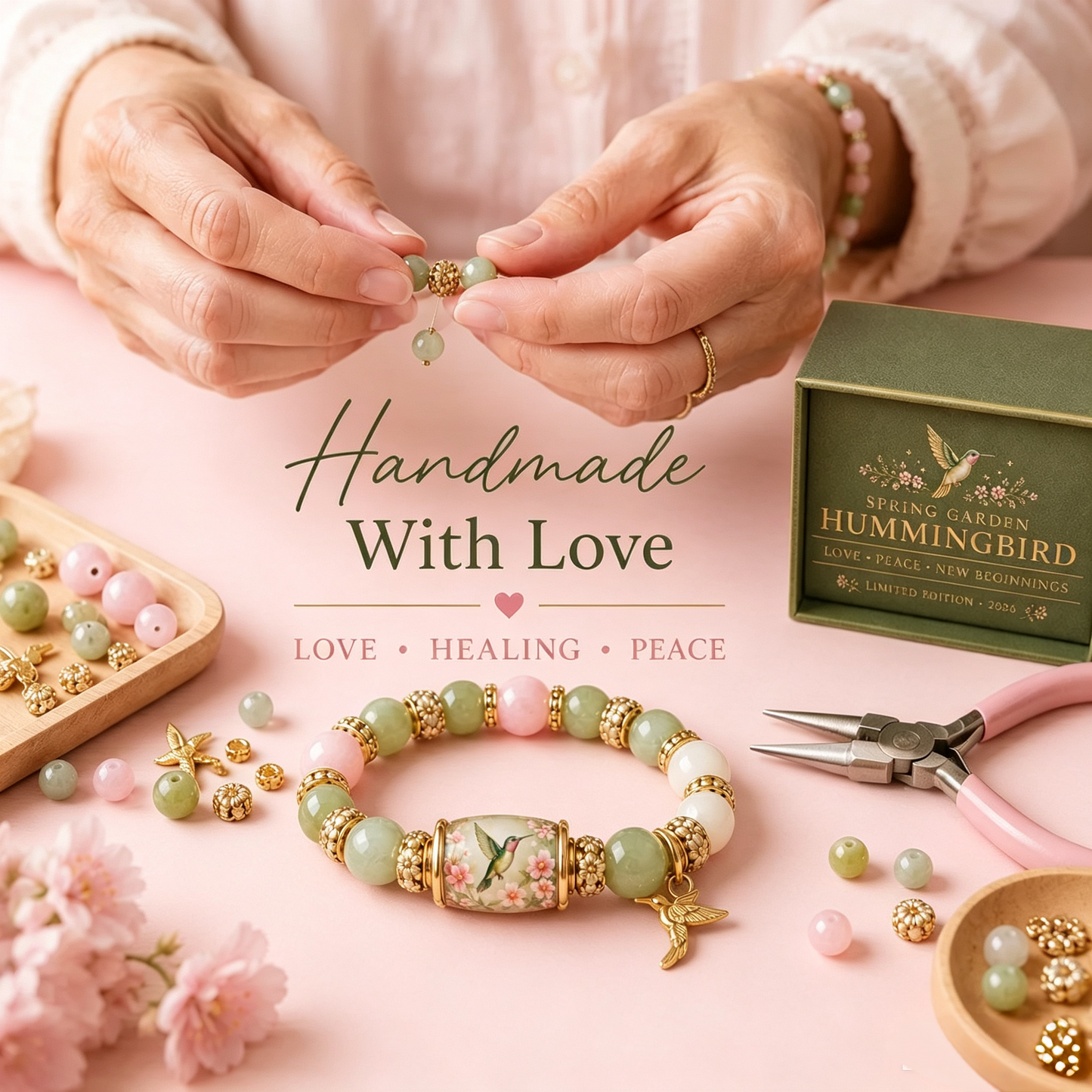 🌿 Love, Peace & Spring Blessings 💖 | 2026 Limited Edition Bracelet - With Gift Box