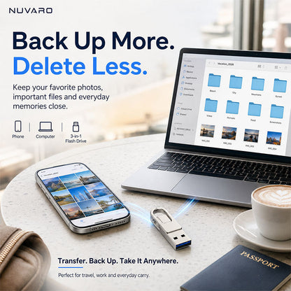 📱 3-in-1 Phone & Computer Flash Drive – Fast Photo & File Transfer