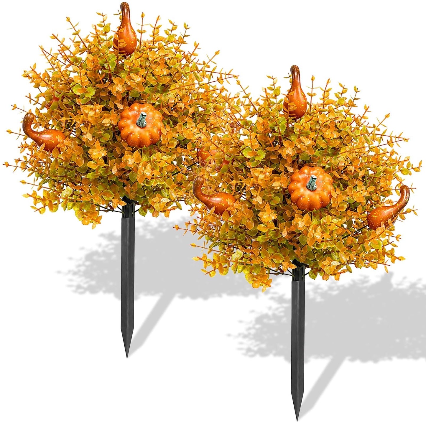 Fall Pumpkin Floral Stake Artificial Topiary Tree