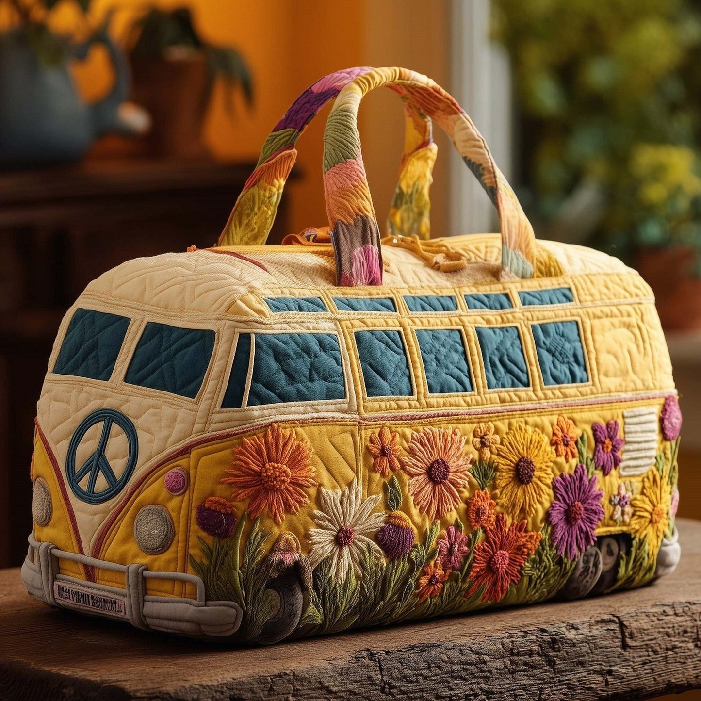 🔥Last Day 49% OFF -🚌👜Hippie Van Quilted Duffle Bag