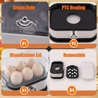 Steam Eggs & Dumplings Instantly! Compact Multifunctional Egg Steamer