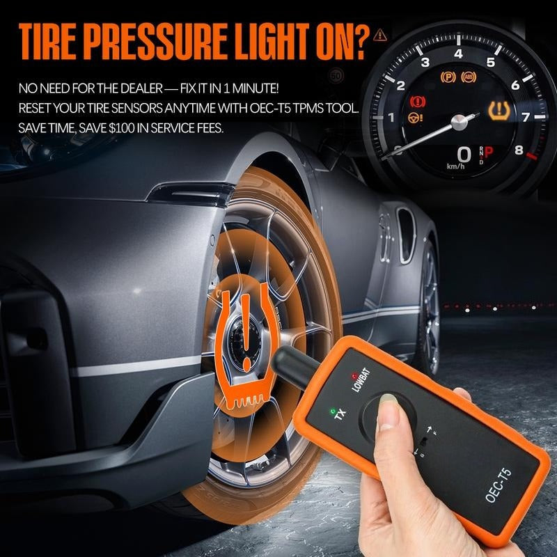 2-in-1 TPMS Relearn Reset Tool - GM & Ford Tire Sensor Activator