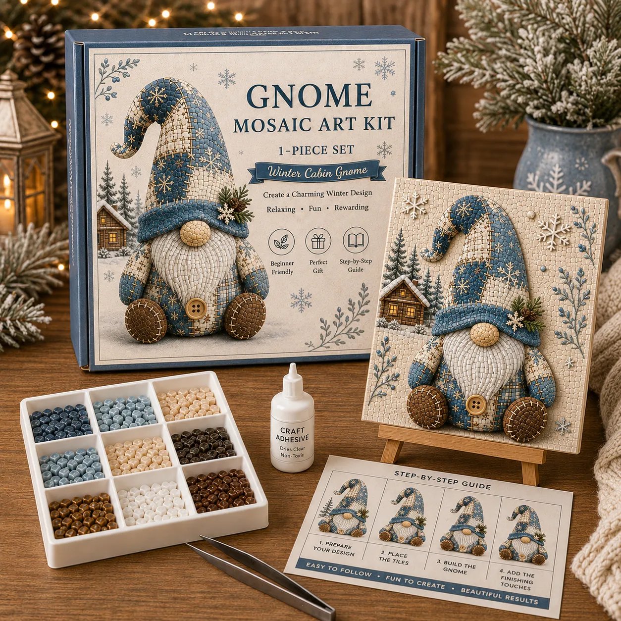 🔥💕Last Day 50% OFF -  🌸Gnome Mosaic Art Kit – Create Your Own Charming Handmade Masterpiece
