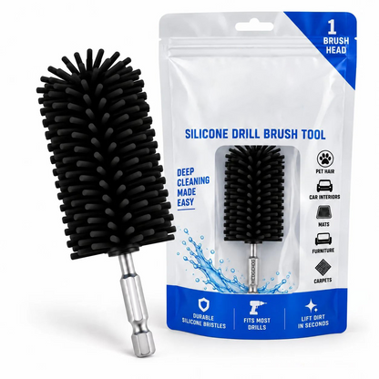 Hedgehog Silicone Pet Hair Drill Brush Set – Drill-Powered Silicone Brushes for Pet Hair, Carpet & Upholstery